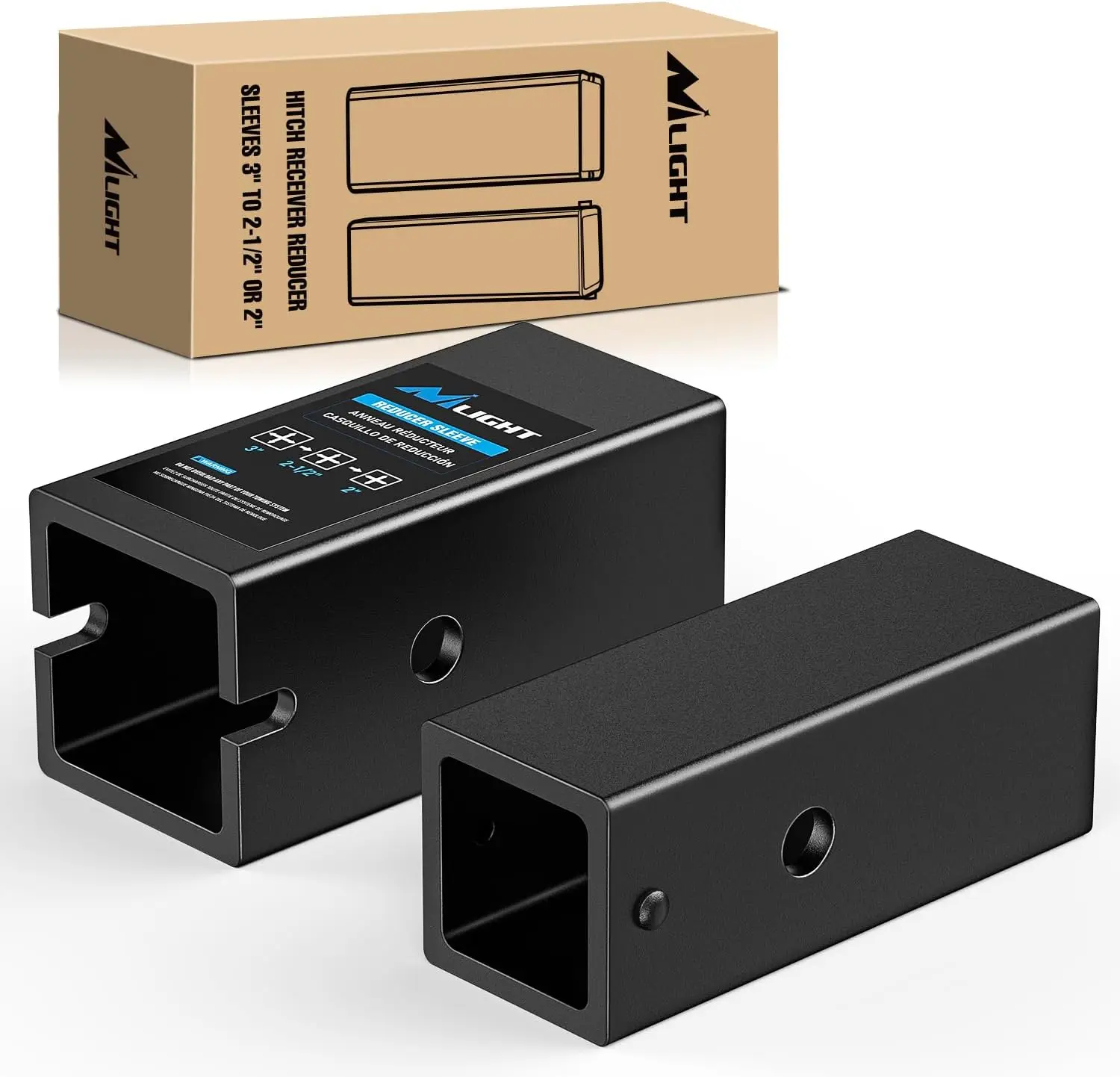 

Адаптер приемника сцепного устройства прицепа, комплект втулок-удлинителя от 3 до 2-1/2 дюйма или 2 дюйма для автофургонов, грузовиков, велосипедных багажников и грузовых прицепов