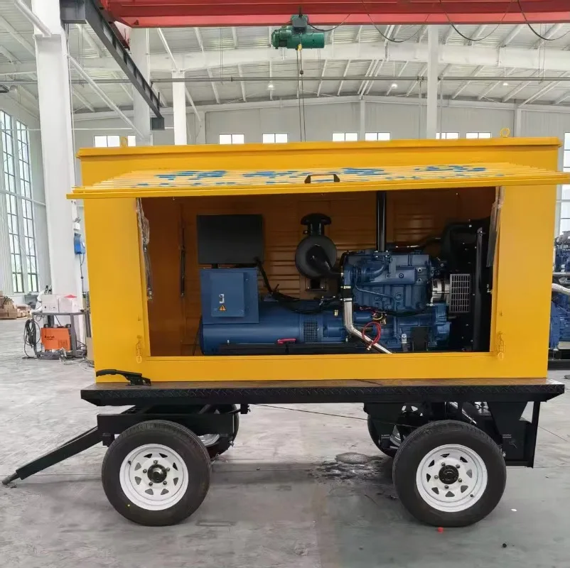 Customized Portable 100KW Ricardo Diesel Generator Set 3 Phase With Low Noise Mobile Power Plants On Four-Wheel Trailer