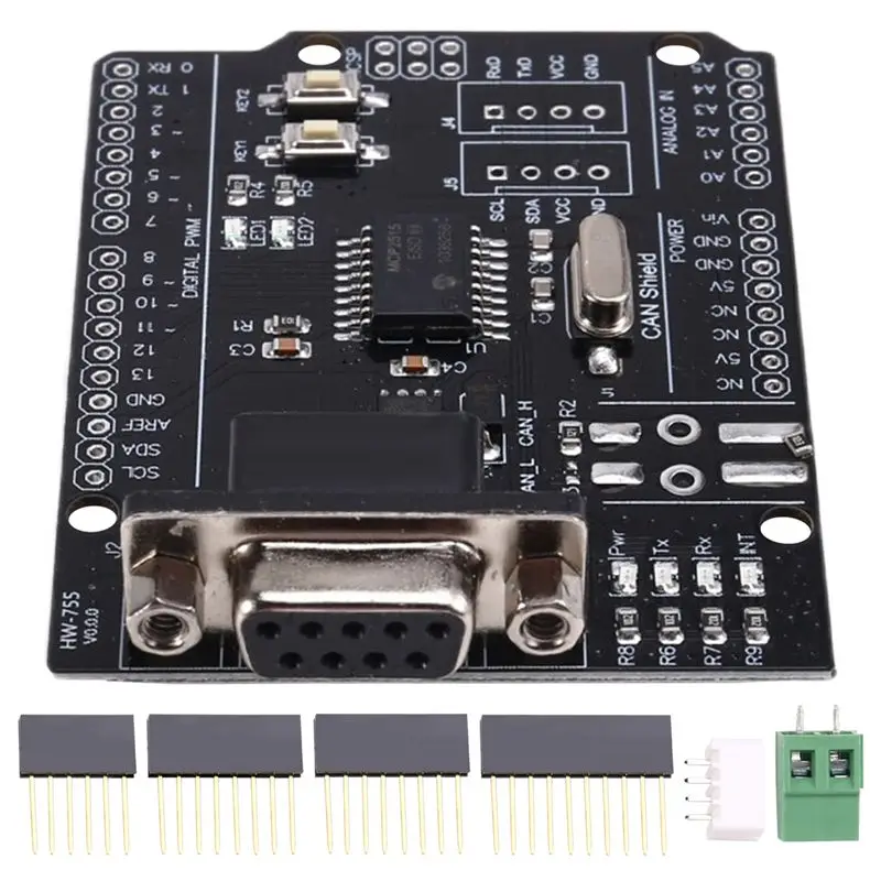 

Модуль платы-шилда CAN-шины AA87 MCP2515 с разъемом SUB-D, стандартный контроллер UART IIC SPI с LED-индикатором, CAN 4.8-5.2В