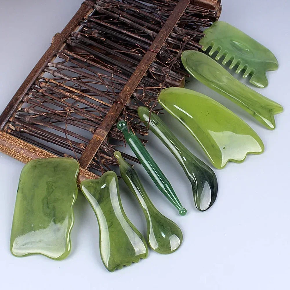 تدليك الوجه من الكوارتز الوردي، حجر الرفع، تدليك الوخز بالإبر، كشط، لوح غوا شا