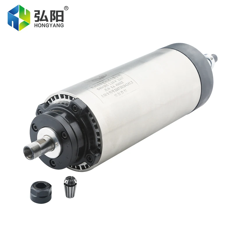 1.5kw ER11 Air-Cooled Spindle 220V 380V 4 Bearing 24000rpm 80x200mm For CNC Router Woodworking Engraving Milling!