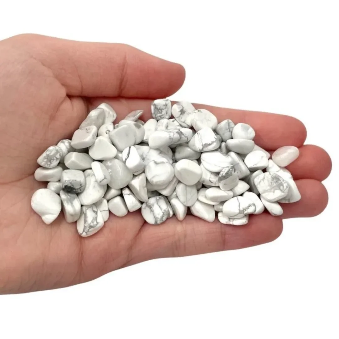 3-12 مللي متر رقائق كريستال Howlite المطحونة الطبيعية ، رقائق الأحجار الكريمة ، Howlite الأبيض الطبيعي ، رقائق الأحجار الكريمة Howlite البيضاء