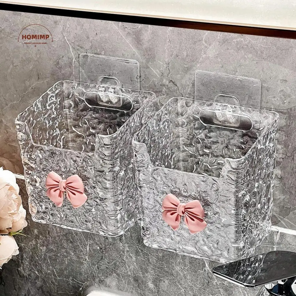 

Wall Mounted Water Ripple Storage Shelf Hollow Drain Hole Removable Punch Free Shower Storage Rack Space Saving