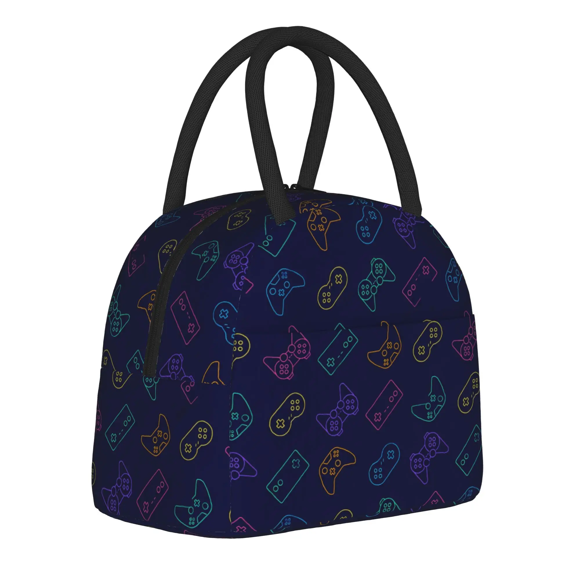 Video Game Gaming Controller Insulated Lunch Bags Leakproof  Meal Container Thermal Bag Lunch Box Tote Food Storage Bags