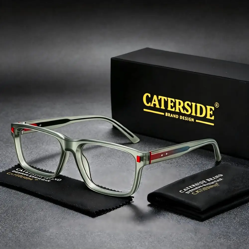 CATERSIDE Fashion Square Brillenhalter für Herren, Retro, Anti-Blaulicht, Computer-Brillenhalter, dekorative Brillen für Damen – Detail 2