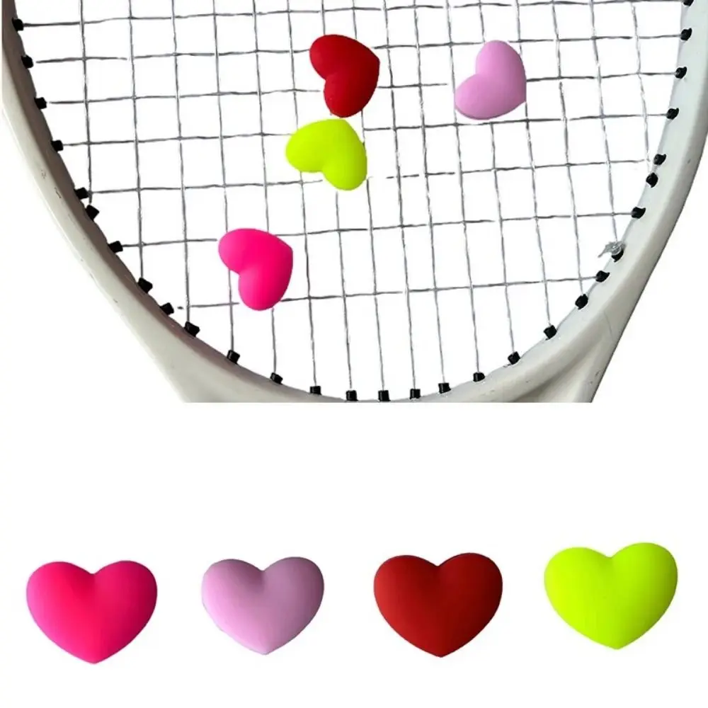 Amortisseur de raquette de tennis en silicone en forme de cœur, antichoc, vibration, anti-vibration, durable