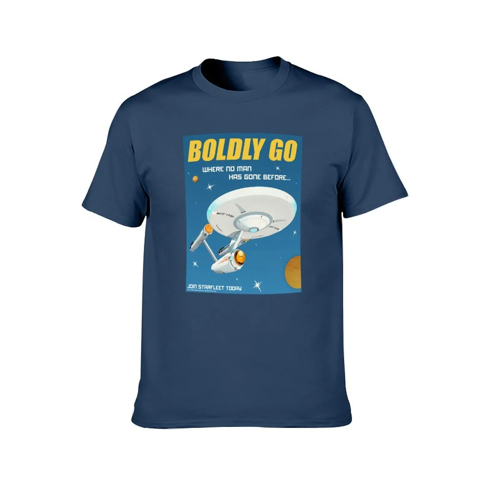 Star Trek: The Original Series Boldly Go Vintage Travel Poster T-Shirt vintage quick-drying tee shirts for men