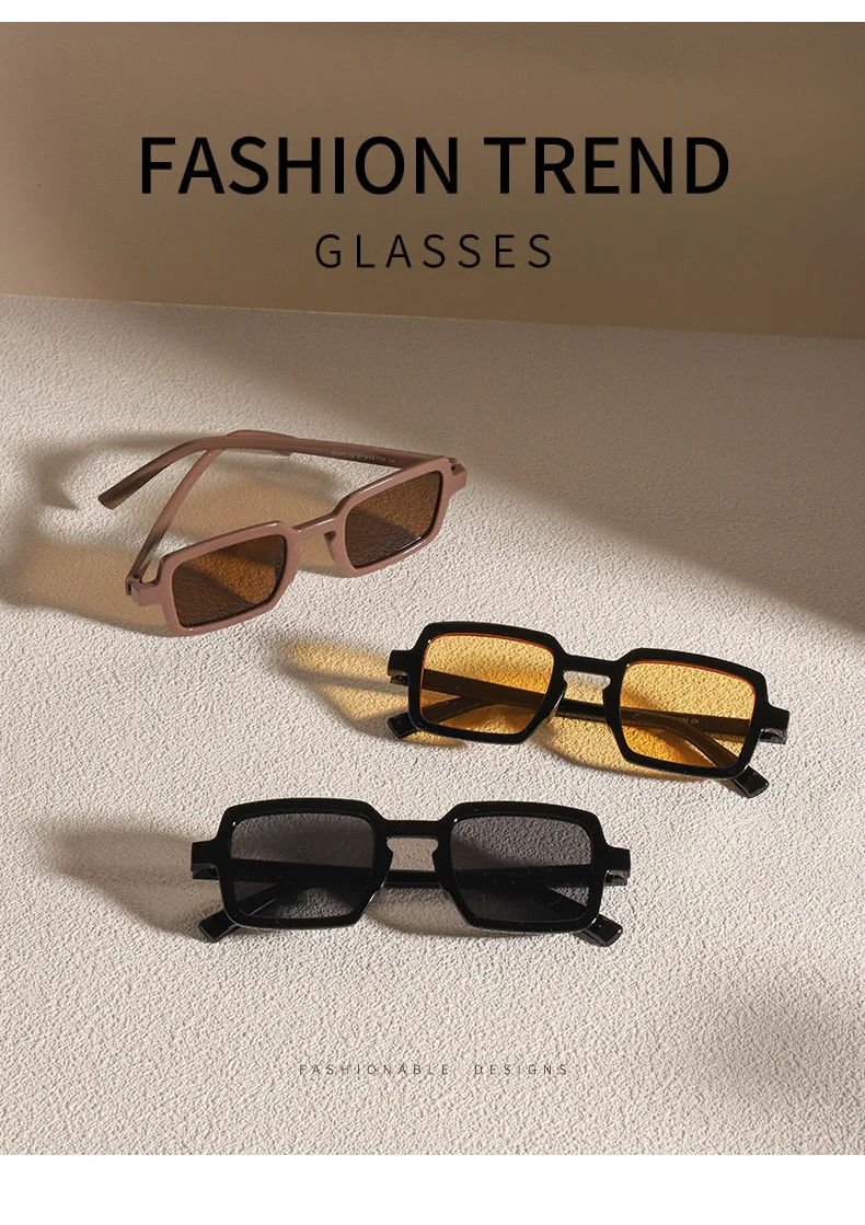 Vintage quadratische Sonnenbrille für Damen und Herren, rechteckige Sonnenbrille, ovale Sonnenbrille für Damen und Herren – Detail 2