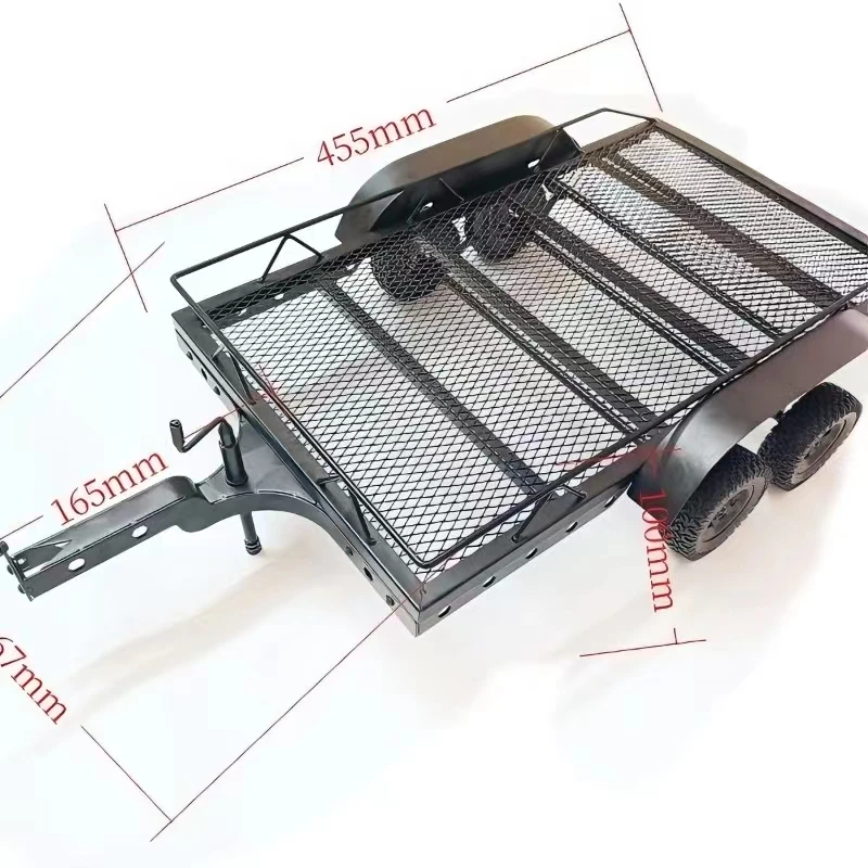 Metal trailer trailer rack suitable for 1/10 RC Crawler Car Axial Scx10 90046 D90  Traxxas Trx4 Trx4m D12 Upgrade Accessories