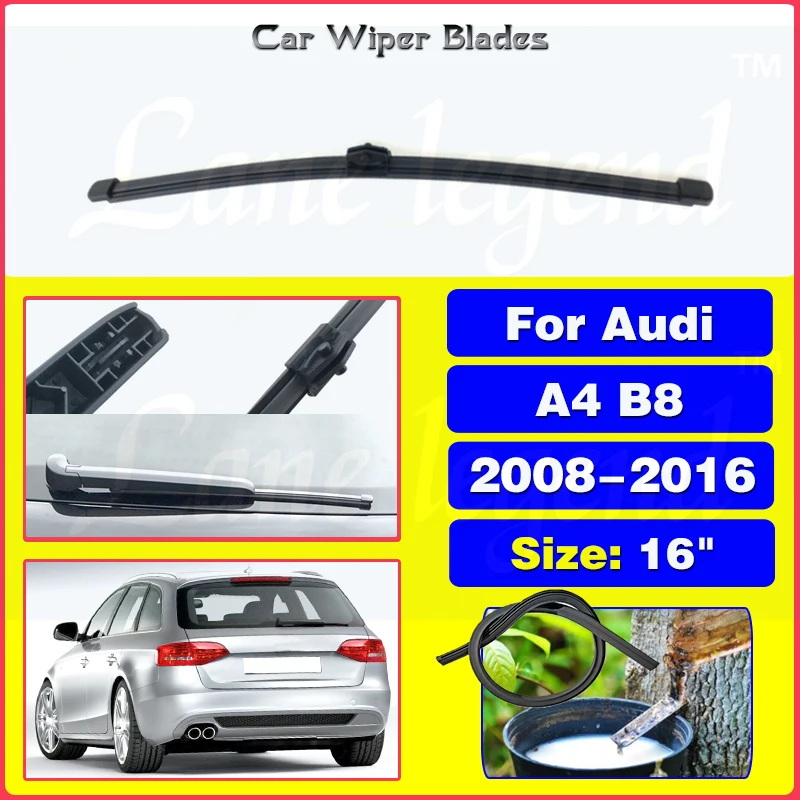 

Car Wiper 16" For Audi A4 B8 2008 - 2016 Rear Wiper Blade Windshield Windscreen Clean Tailgate Window Rain Brush Car Accessories