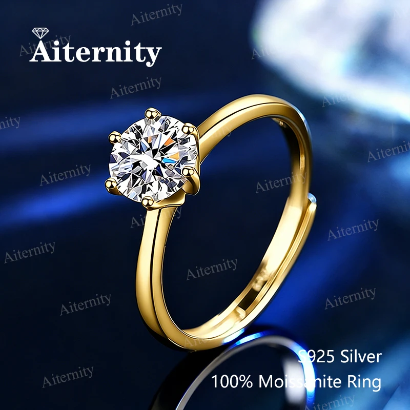 Moissanit-Damenring aus echtem 925er-Sterlingsilber, D-Farbe, glänzender Ring mit Zertifikat, Vorschlag, Luxus-Schmuck, Geschenk