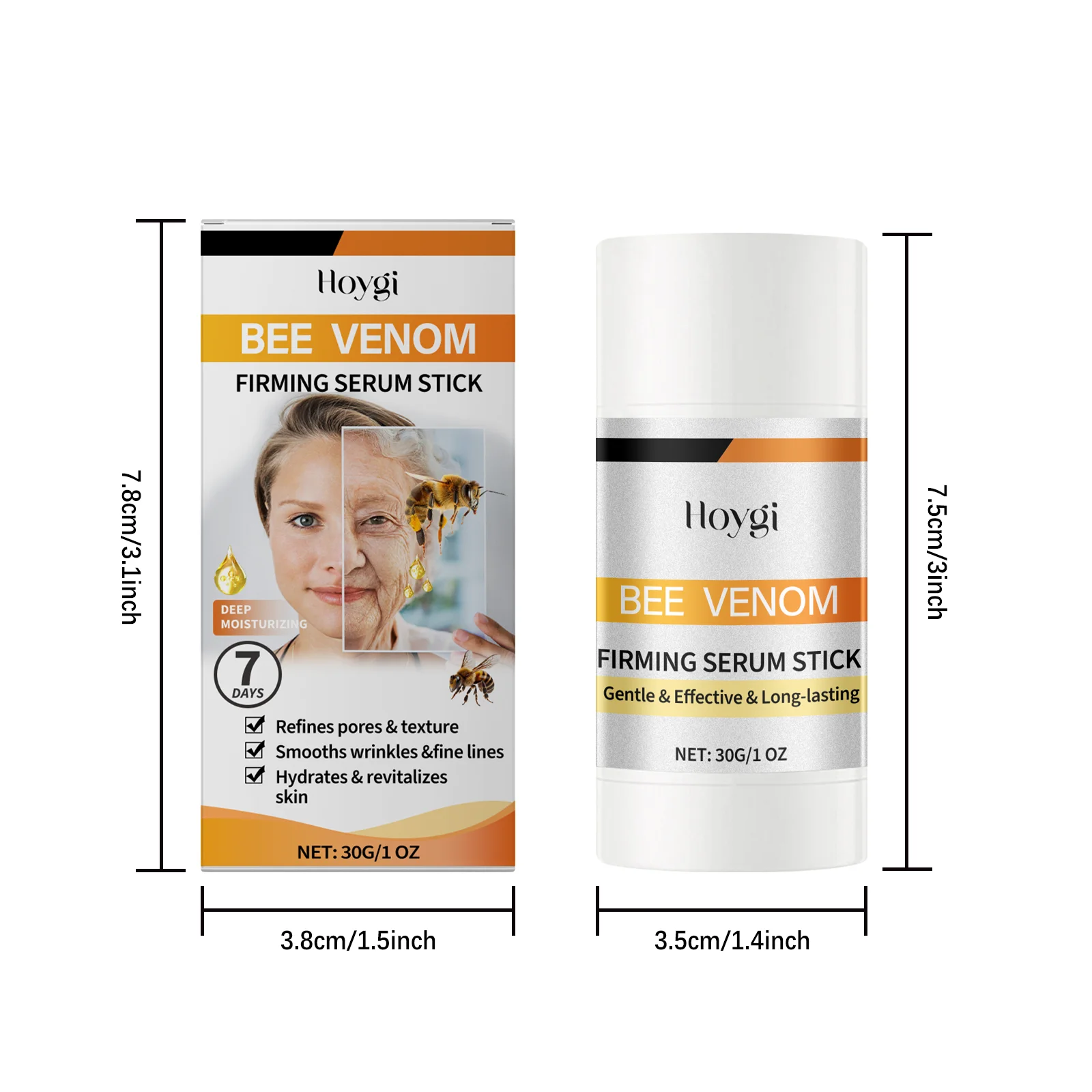 Bee Venom Firming Serum Stick Nourishing Lifting Fade Fine Lines เพิ่มความยืดหยุ่น Brightening Moisturizing Essence Face Care