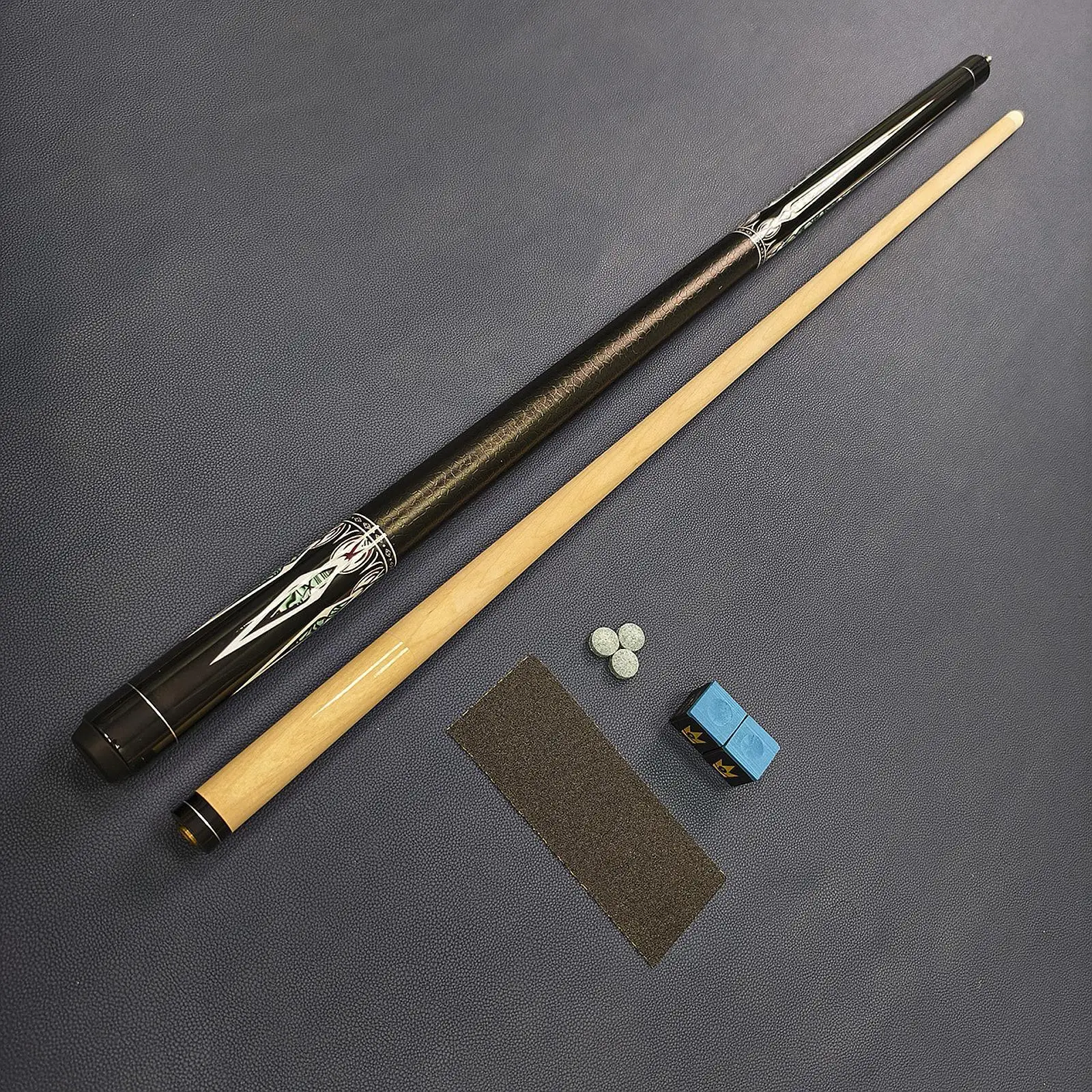 

Billiard Cue Stick Professional Two Piece Wood Durable Tip Grip Home Pool Accessories for Amateur Billiards Practice Game