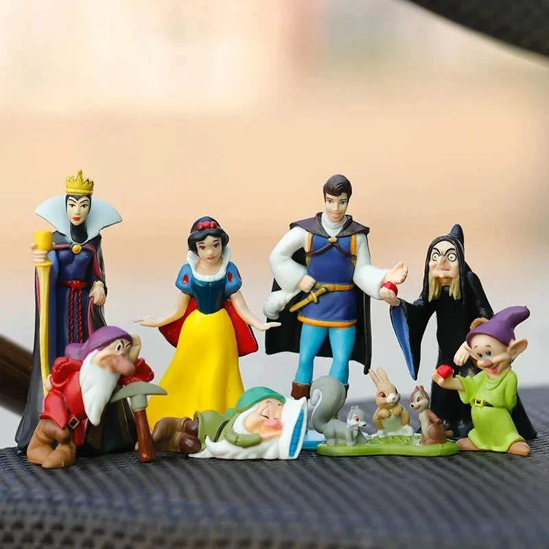 Фото Набор из 8 фигурок: Белоснежка и семь гномов, фигурки ведьмы, императрицы, принца, гномов, модели кукол, подарки для детей