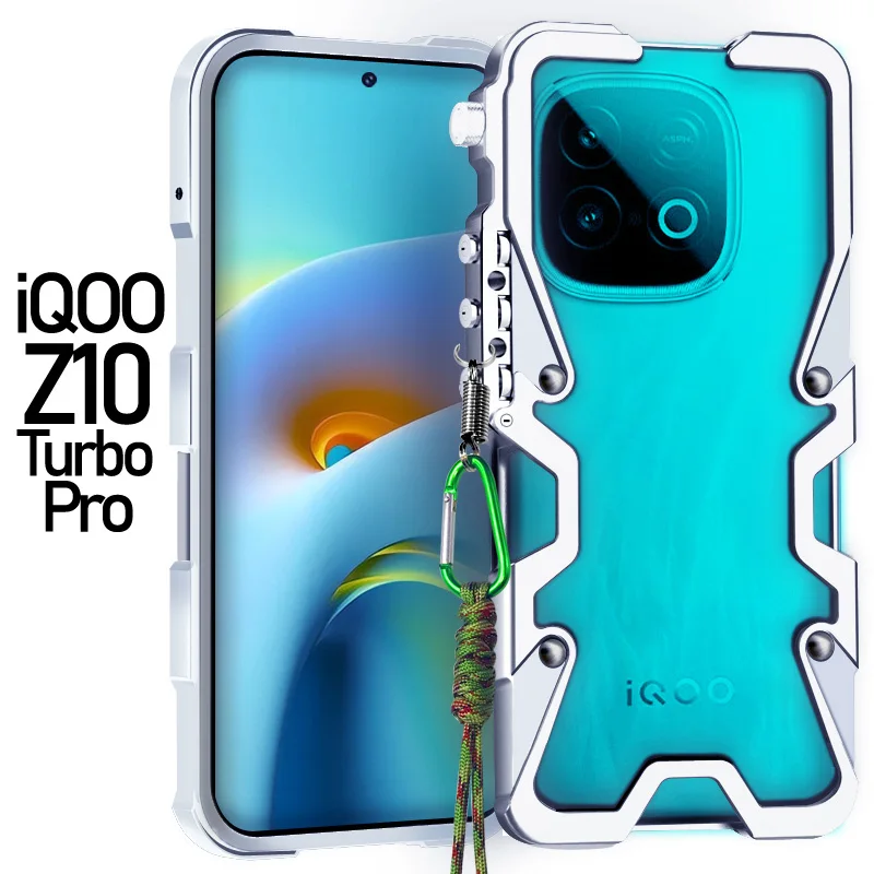 إطار هاتف فاخر من سبائك الألومنيوم مناسب ومتين ومقاوم للسقوط لهاتف Vivo IQOO Z10 Turbo Pro Z9 Turbo Plus
