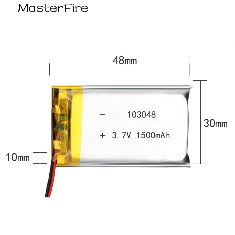 Wholesale 103048 3.7V 1500mah Rechargeable Lithium Polymer Battery for Hand Warmer Camping Lamp Headlight Cell Phone E-Book Cell