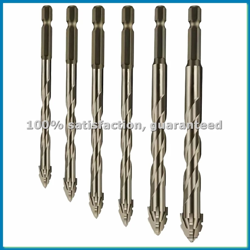 6Pcs/Set Four Flute Sawtooth Drill Bit for Glass Tile Concrete Metal Drilling Tools High Performance Drill Bit 4-12mm-A56M