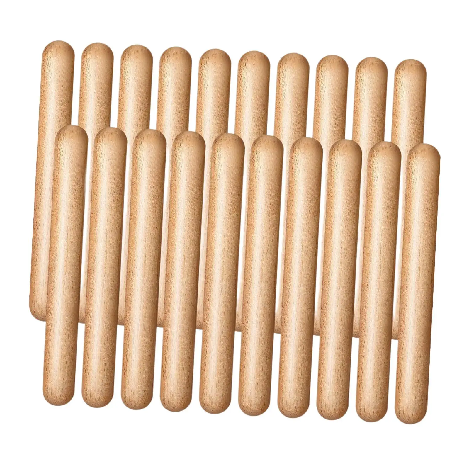 20x Wood Rhythm Sticks Party Favor Hand Eye Coordination Musical Educational Toy for Kids Baby Professionals Children Boys Girls