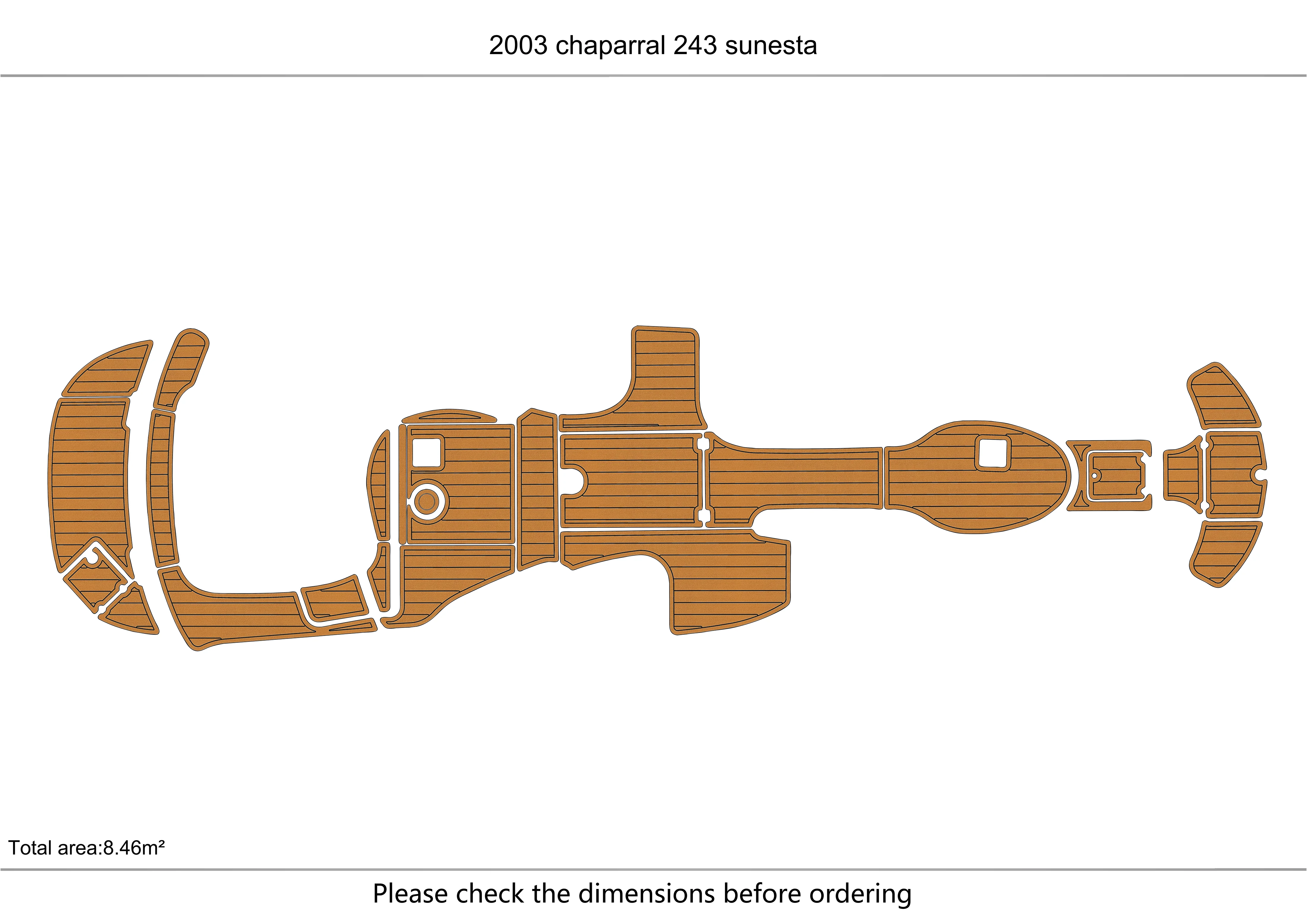 Eva foam Fuax teak seadek marine floor For 2003 chaparral 243 sunesta Cockpit Swim platform bow 1/4