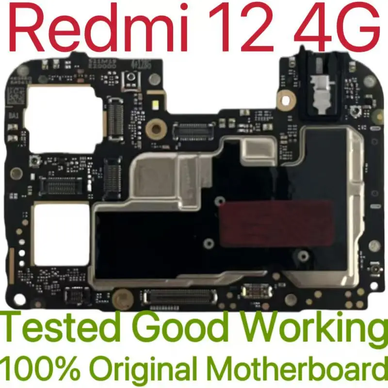 Global Version Original Unlocked Motherboard for Redmi 12 4G Tested Circuit Plate Main Logic Board for Redmi 12 4G