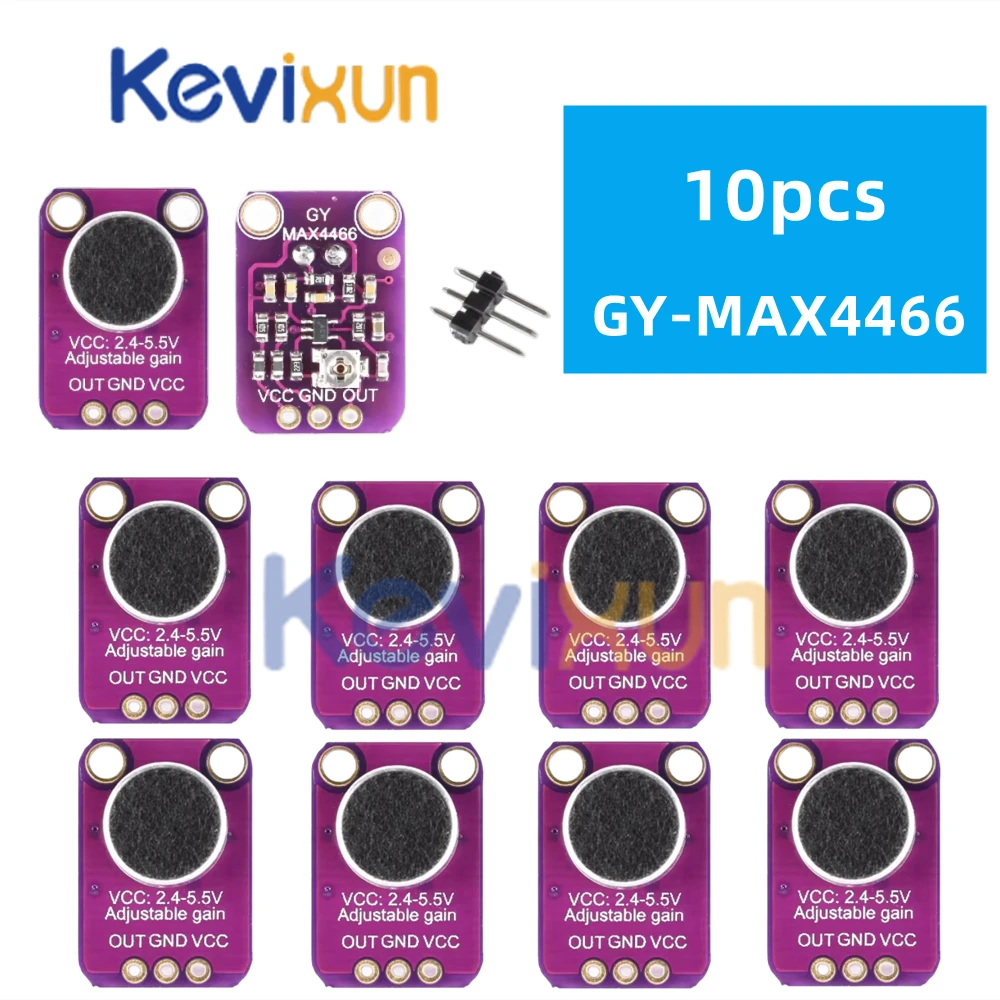 1-10pcs/GY-MAX4466 Electret Microphone Amplifier Module MAX4466 Adjustable Gain For Arduino