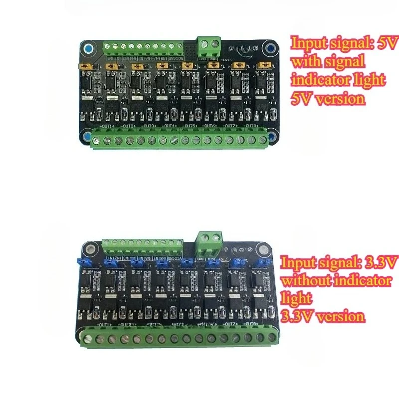 8-Channel MOSFET Module Microcontroller PLC Amplification Field-effect Drive Tube Optocoupler Isolation PWM Control Light Switch