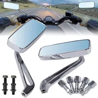 1 par de espejos retrovisores de motocicleta de 8/10mm cromados para Harley Dyna Softail Sportster Touring Motor modificado accesorios de espejo