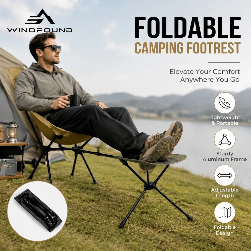 Portable Thickened Non-slip Footrest/footstool for Outdoor Moon Chairs—suitable for Camping and Fishing
