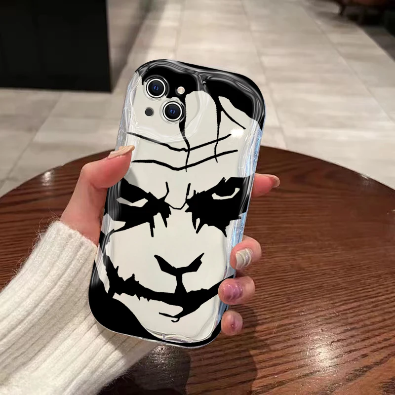 Soft Silicone Cover Scary Clown 3D Wave Case For Joker  iPhone 16 15 14 13 12 11 Pro Max Mini X XR XSMAX 8 7 6S Plus