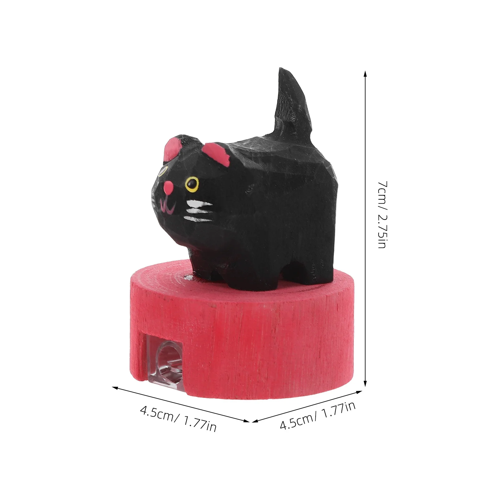 2pcs Cat-Shaped Pencil Sharpener Realistic Black Cat Design Wooden Manual Sharpener For School Supplies Classroom Prizes