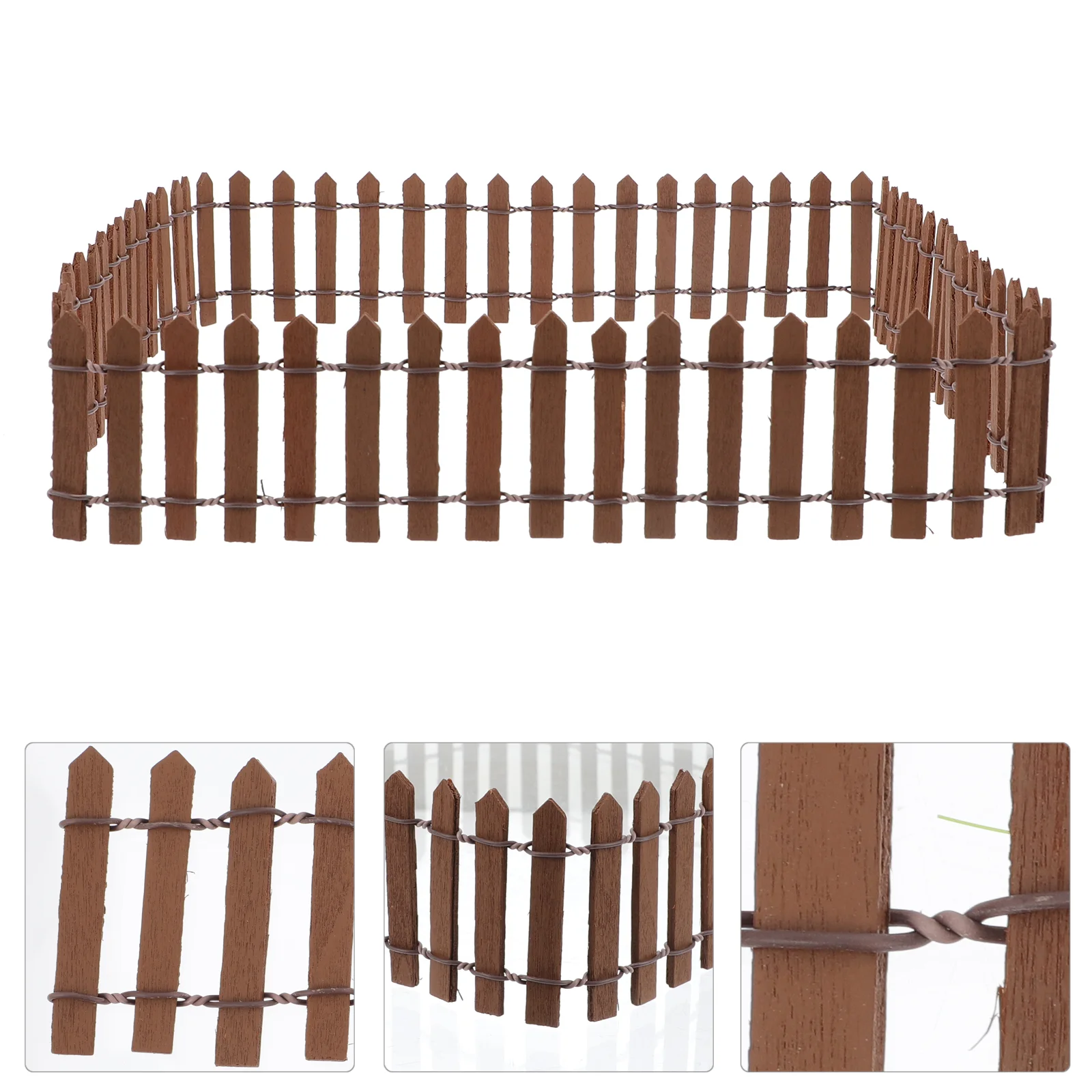 

Fence Mini Wooden Fences Exterior Garden Grating Flower Bed Picket Iron Boho Wall Decor Miniture Decoration Decorations