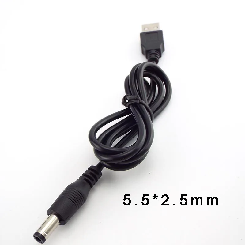 0.8m USB 2.0 Type A Male to DC Plug Power Connector For Small Electronics Devices usb Extension Cable 5.5*2.1mm 5.5*2.5mm Jack