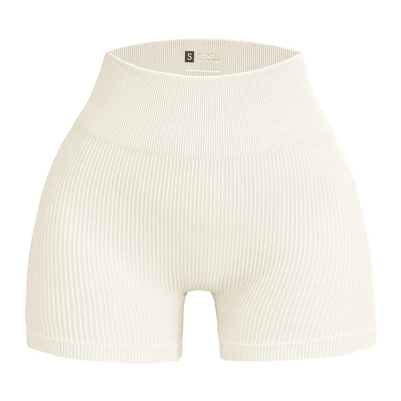 Women's Ribbed Knited Shorts Seamless Yoga Shorts Stretchy High Waist Shorts Sexy Hip Liftting Cycling Running Three Point Pants