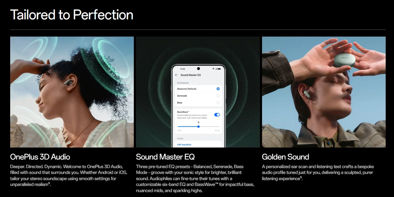 Globale Version OnePlus Buds 4 True Wireless-Ohrhörer Bis zu 55 dB Geräuschunterdrückung ANC Zwei Treiber mit zwei DACs Bluetooth 5.4 – Detail 6