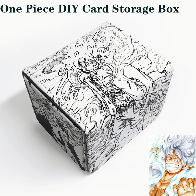 Caja de Almacenamiento de Tarjetas DIY de One Piece, con Diseño de Luffy, Gea y Nika, Gran Capacidad, Organizador Resistente, Estuche para TCG, Regalo Coleccionable de Anime para Niños