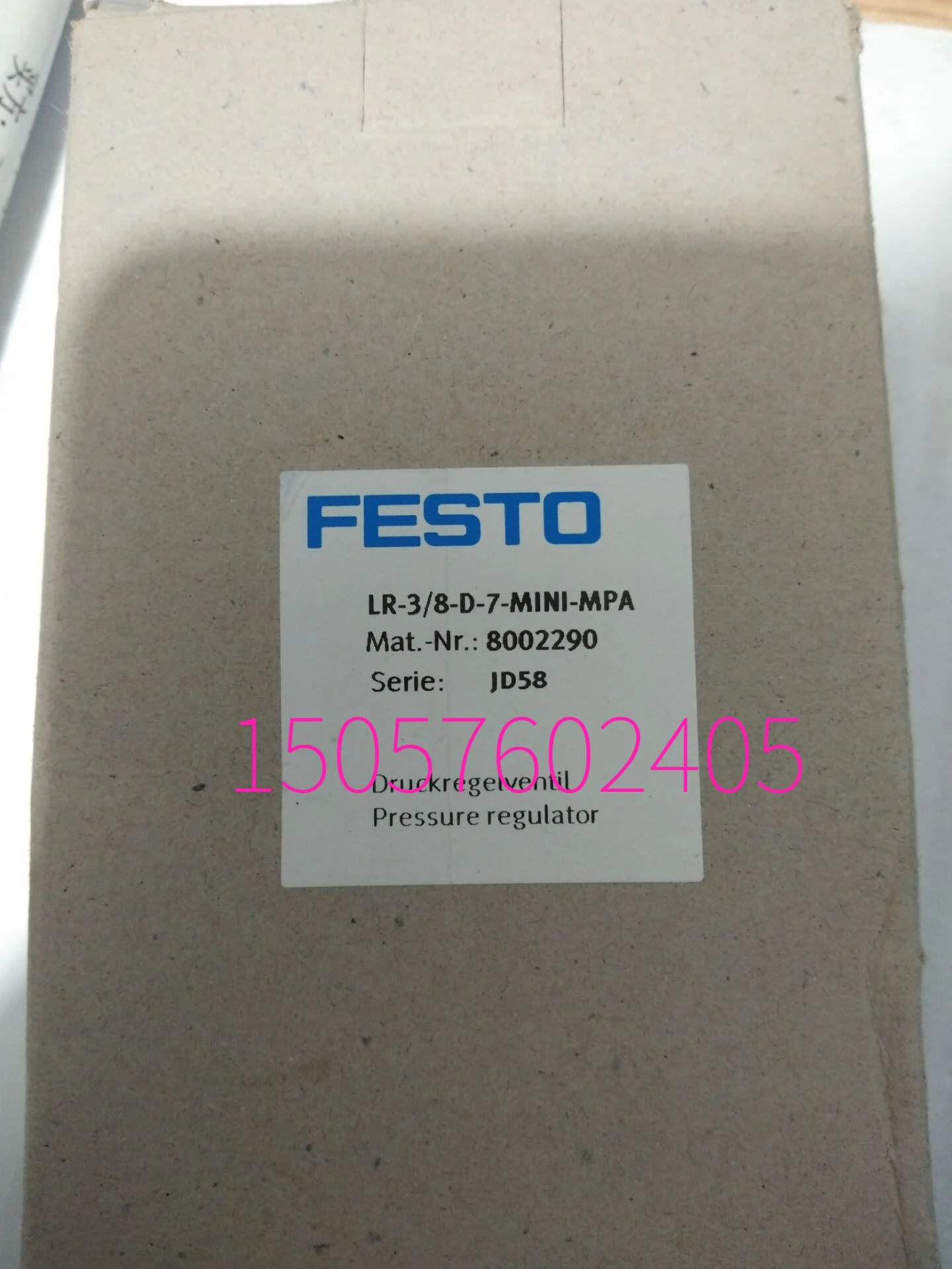 

Festo FESTO, редукционный клапан давления, LR-3/8-D-7-MINI-MPA, 8002290 подлинный запас