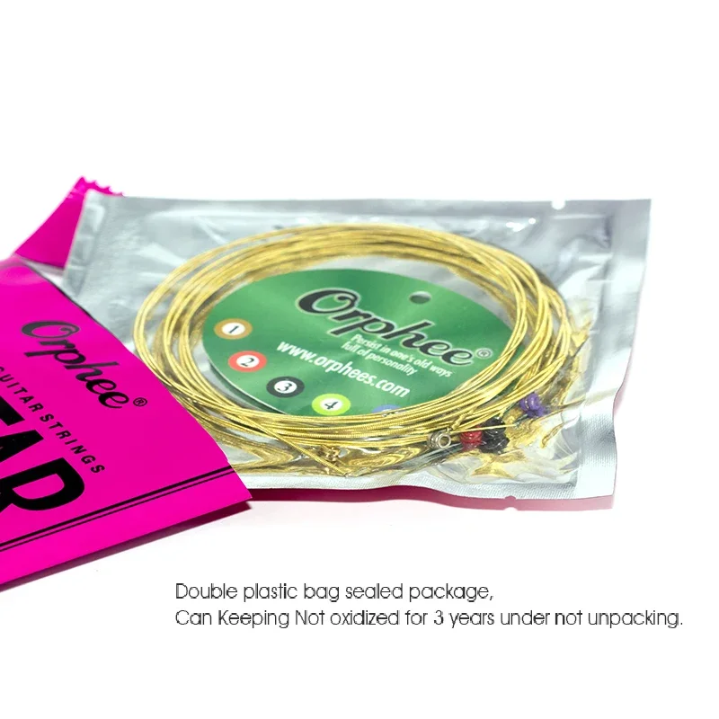 1 Pcs OrpheeTX Series TX620, TX630, TX640 Hexagonal Carbon Steel Phosphor Bronze Wrap Strings Guitar Strings