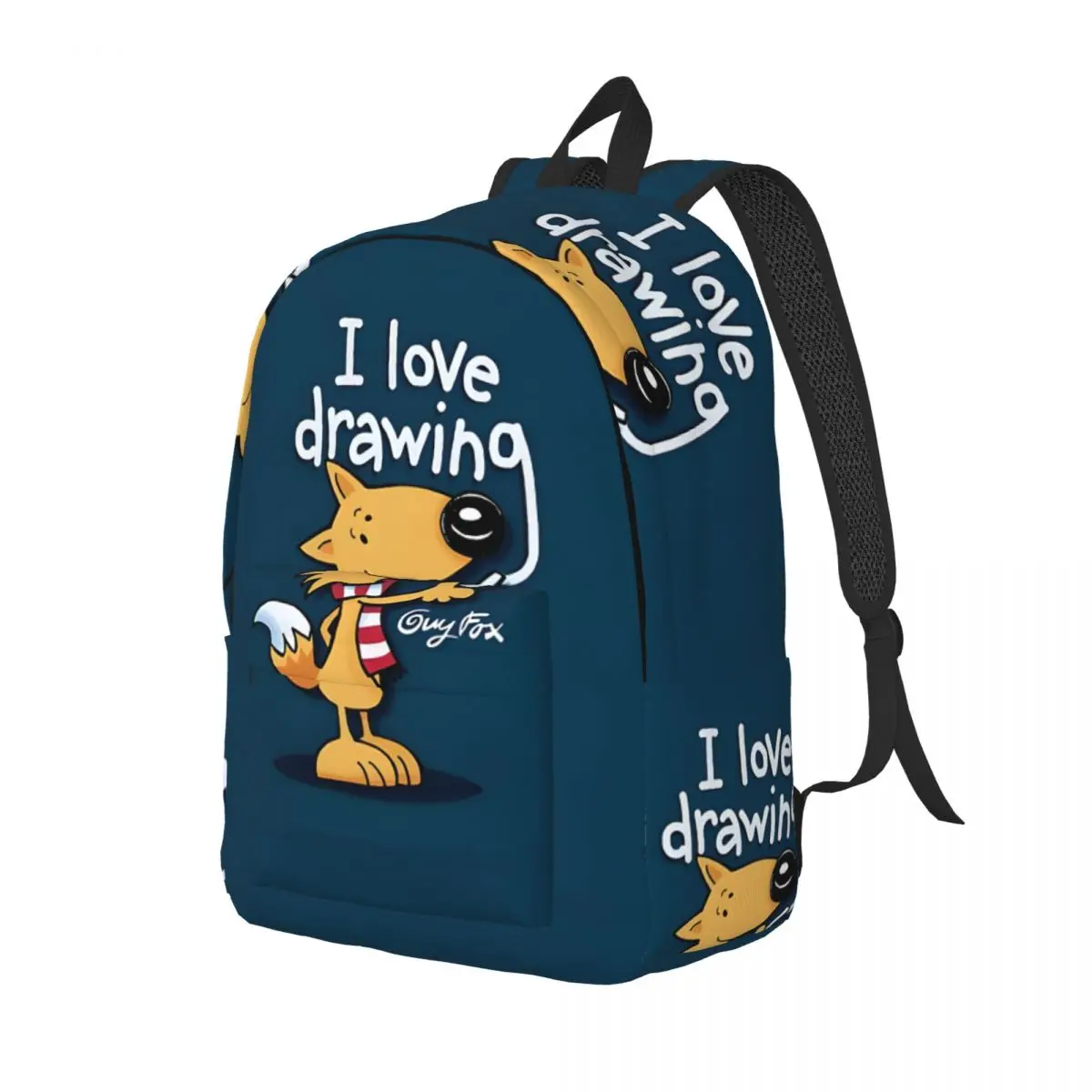 Backpack I Love Drawing Zipper Closure G-Guy Foxs Preschool Gift Fashion Knapsack Camping