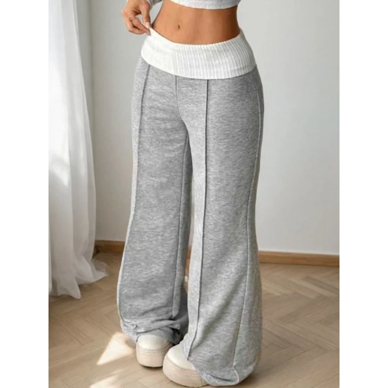 

New Casual Lazy Wind 2026 Straight Loose Medium High Waist Mopping Skinny Big Foot Pants Sports Women's Pants