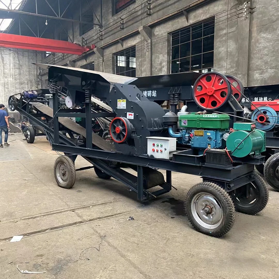 Portable Mini Stone Crusher Machine Rock Gold Plant for Quarry Farm & Construction New Condition Gearbox Included