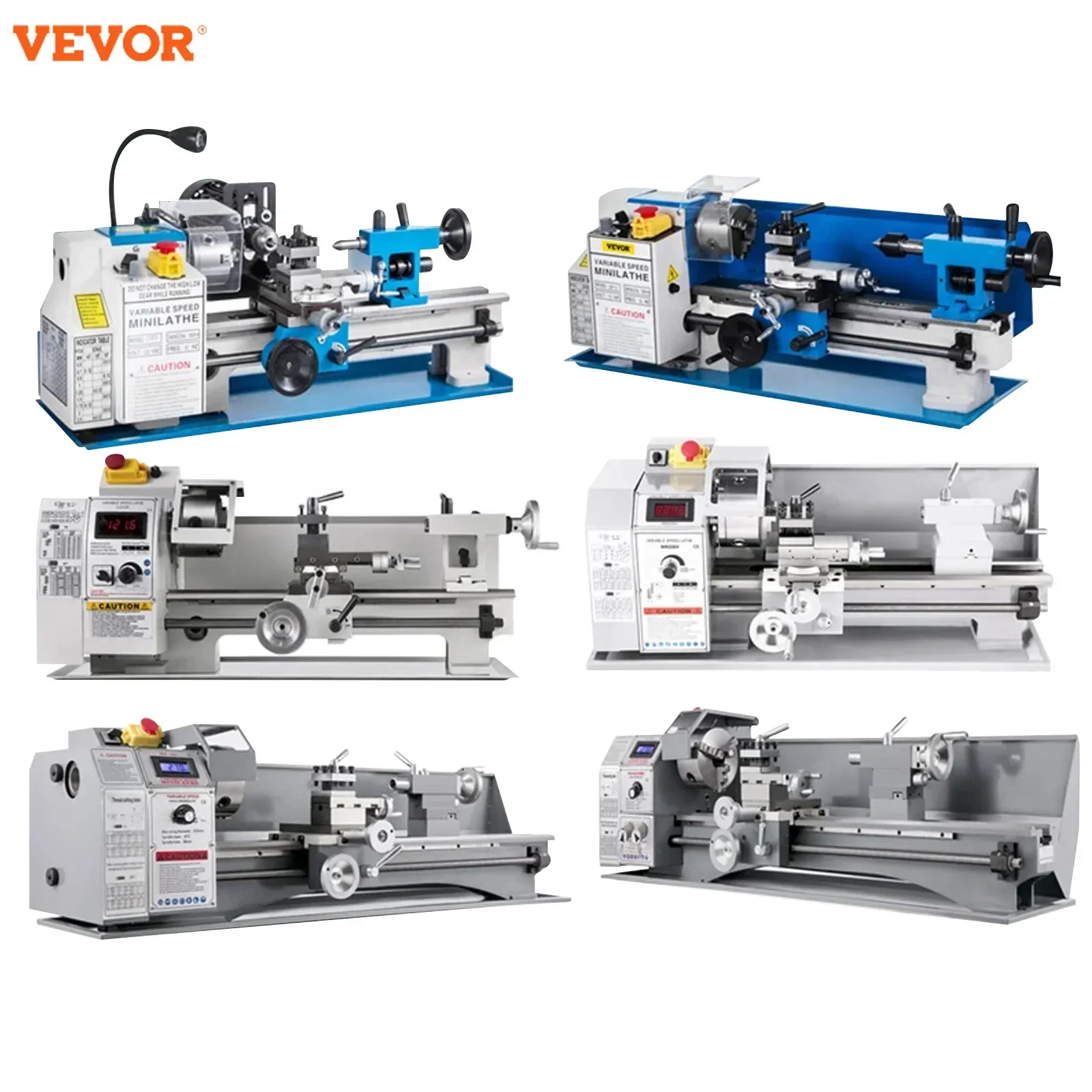 VEVOR Mini Metal Lathe Metal Mini Lathe Tool Variable Speed Large Swing Range Lathe for Small Mechanical Machine Tool