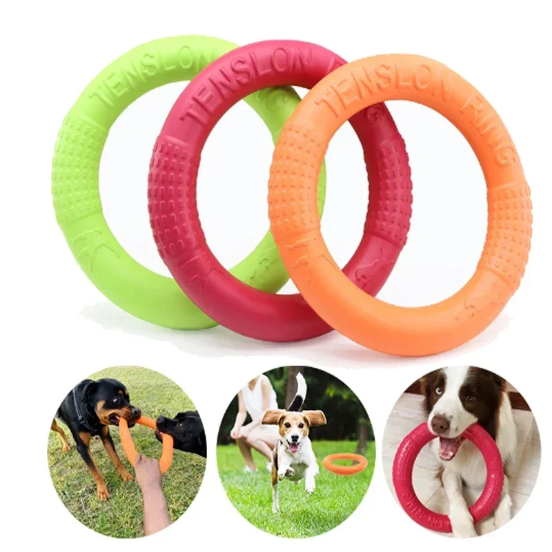 Pet Dog Toys Flying Disk Training Ring Puller  EVA Interactive Training Ring Puller Ring Toy Puller Resistant Toys Accessories