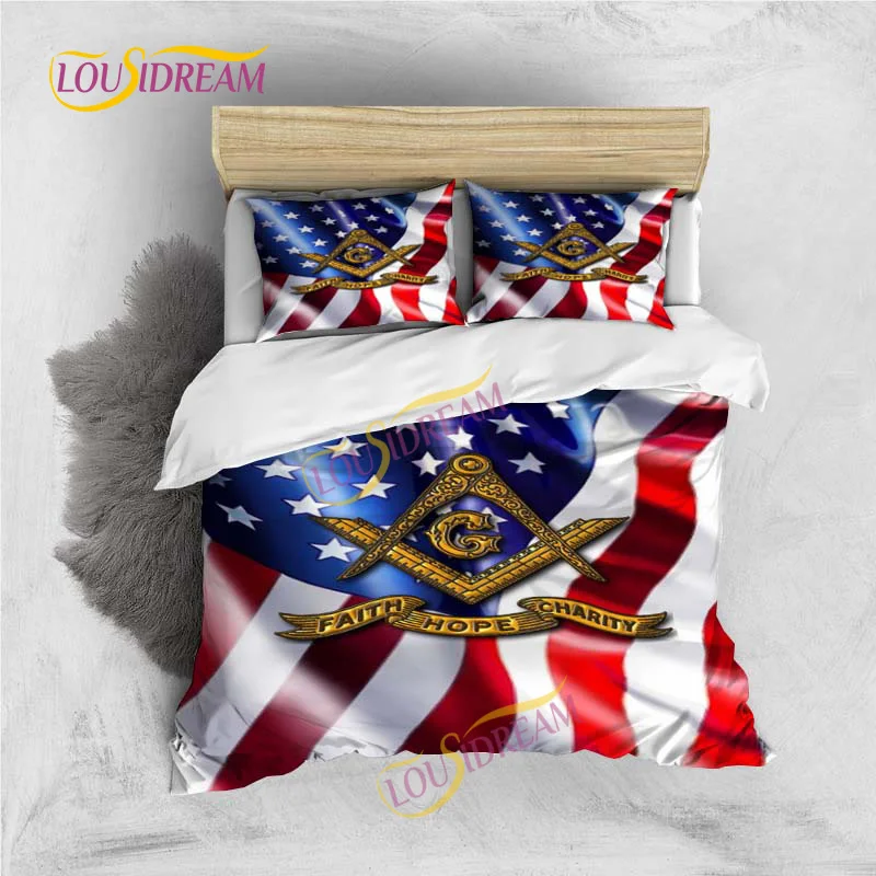 3DFreemasonry Capitalist Community Free and Accepted Masons Style Down Duvet Cover Home Pillow Cover Bedclothes Personalized Set