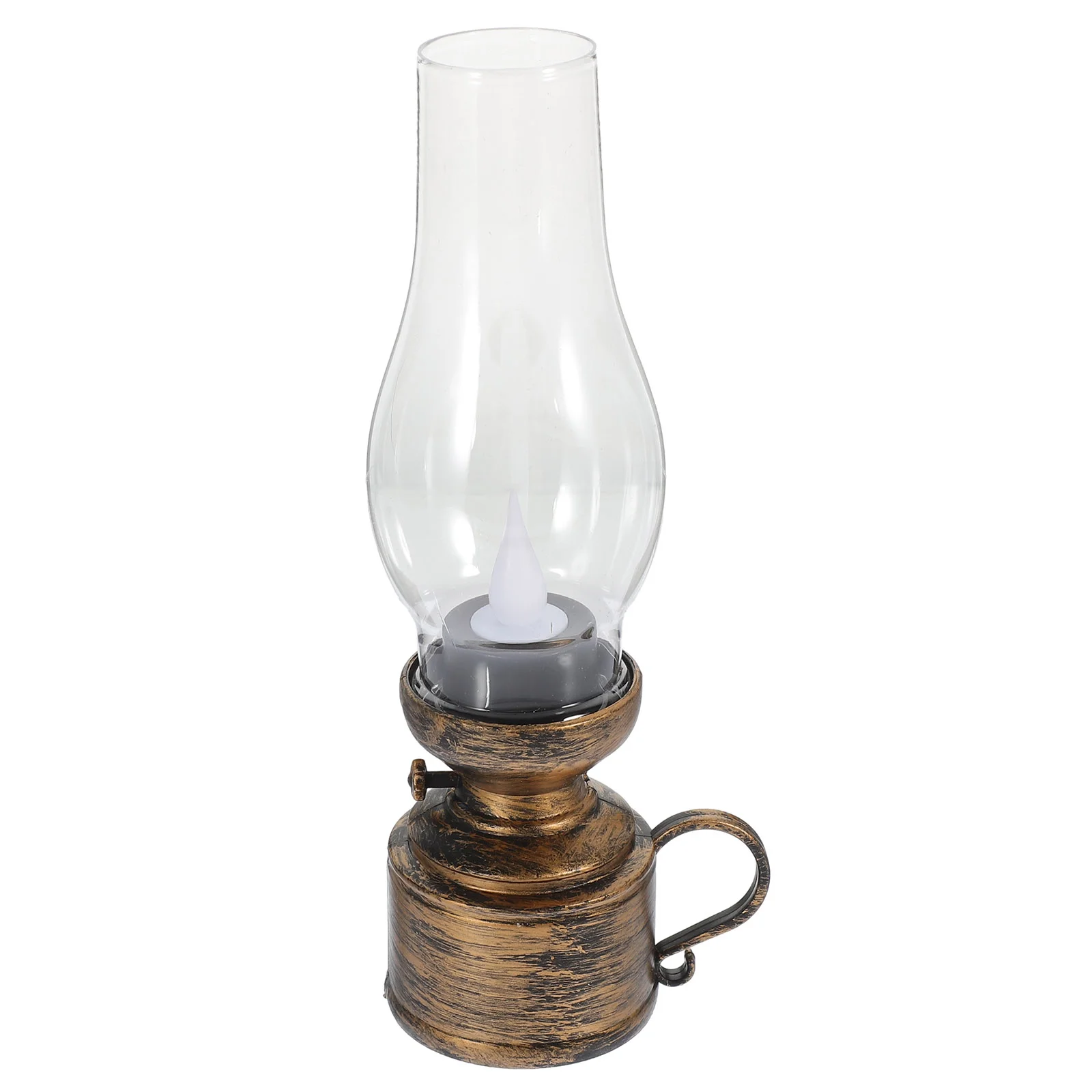 Kerosene Lamp Electronic Oil Lanterns for Indoor Use Temple Decorative Retro Plastic Lamps Vintage Table Chamber