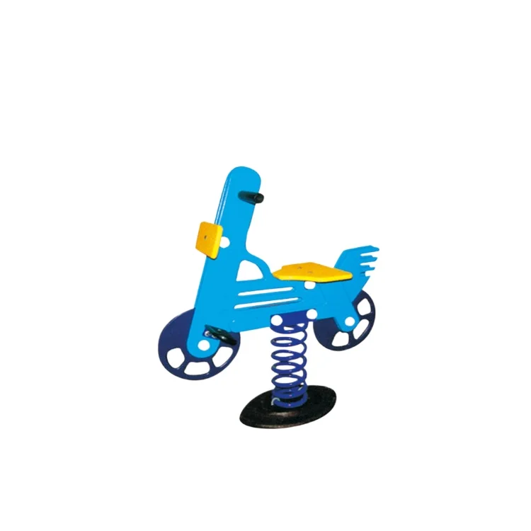 PE spring rocking horse outdoor speedboat motorcycle, rocking music PV playground outdoor seesaw amusement equipment