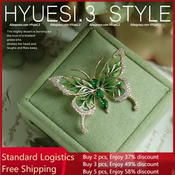 Luxury Rhinestone Butterfly Shaped Brooch Elegant Women Insect Lapel Badge Pins For Suit Scarf Hat Clothes Decor Accessories