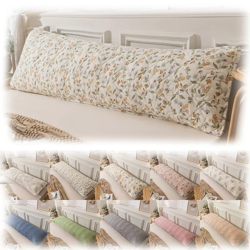 120/150/180cm Long Pillowcase Soft Polyester One-sided Quilted Hugging Pillow Cover Couple Lover Pillow Case