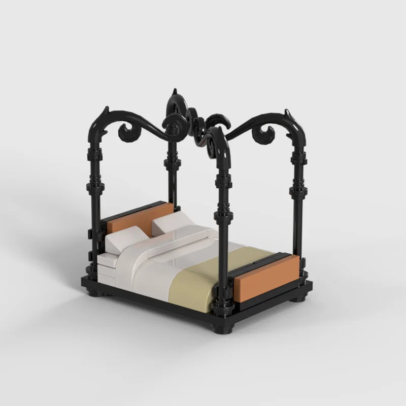 54 قطعة MOC الأثاث الإبداعي وحدات أربعة آخر نموذج السرير العمارة بنة الأطفال تجميع الطوب مهرجان اللعب هدية