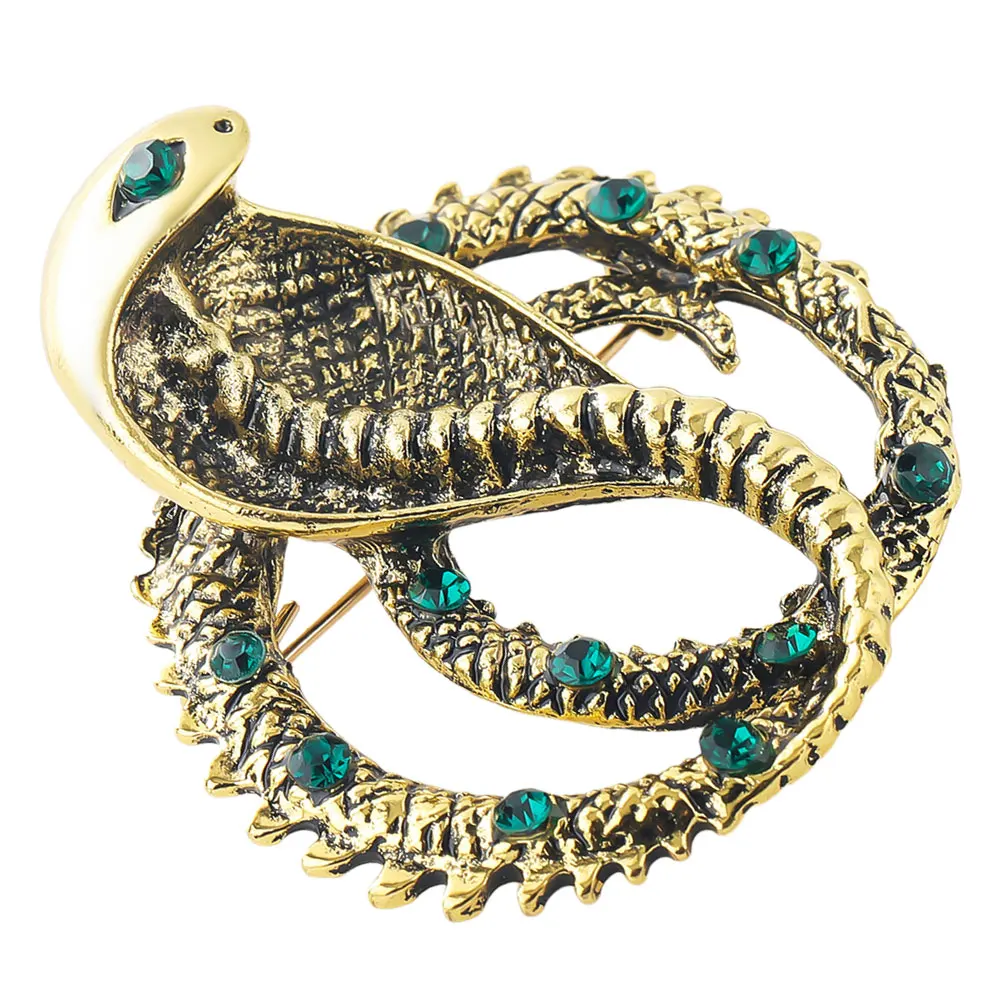 

Snake Shape Alloy Rhinestone Brooch Pin For Women Clothes Scarf Shawl Hat Backpack Durable Clothing Ornament Gift Accessory