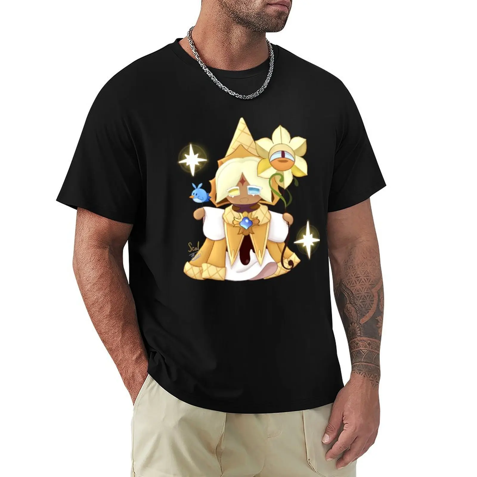 Pure Vanilla Cookie T-Shirt Simple Casual Short Sleeve Cotton T-Shirt